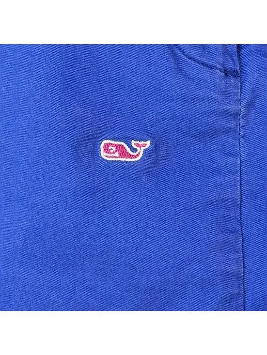 Vineyard Vines Women's Size 8 Blue Embroidered Whale Chino Mini Skirt w/ Pockets - Picture 2 of 9